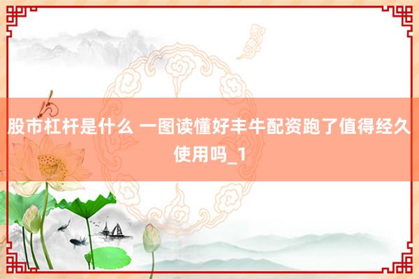 股市杠杆是什么 一图读懂好丰牛配资跑了值得经久使用吗_1